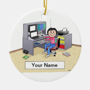 Ornement En Céramique Ordinateur - Femme