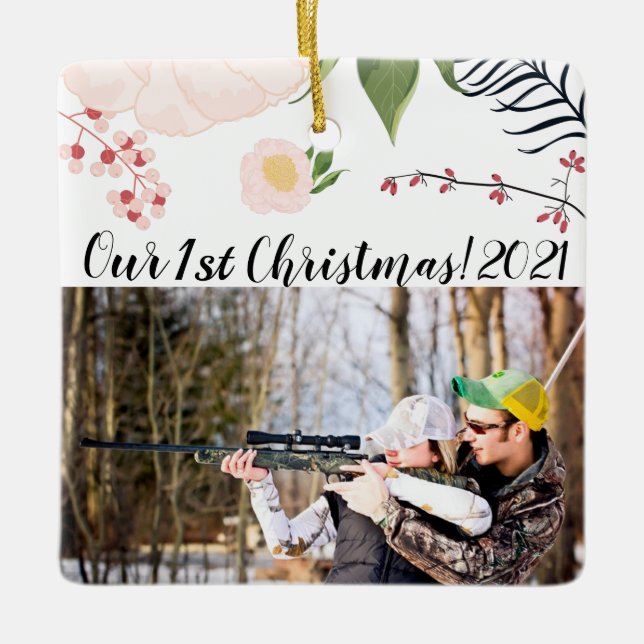 Ornement En Céramique Ordinateur XMAS personnalisé bébé rose Cosmos sur  (Devant)