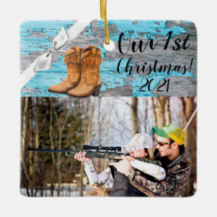 Ornement En Céramique Ordinateur XMAS personnalisé Boo de porte en bois