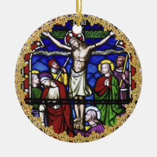 Ornement En Céramique Ordination du prêtre Anniversaire Vitre tressé Per