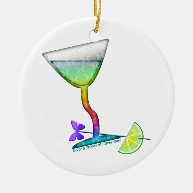 ORNEMENT EN CÉRAMIQUE ORNAMENTS - BUTTERFLY MARTINI (Devant)