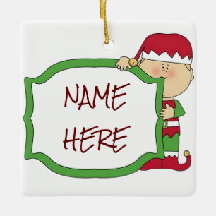 ORNEMENT EN CÉRAMIQUE **ORNEMENT DE NOËL** W/ PÈRE NOËL ELF