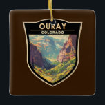 Ornement En Céramique Ouray Colorado Travel Art Vintage<br><div class="desc">Ouray dans un style d'art vectoriel. Ouray,  au Colorado,  également connu sous le nom de Suisse de l'Amérique,  est de loin l'un des endroits les plus sous-estimés du Colorado.</div>