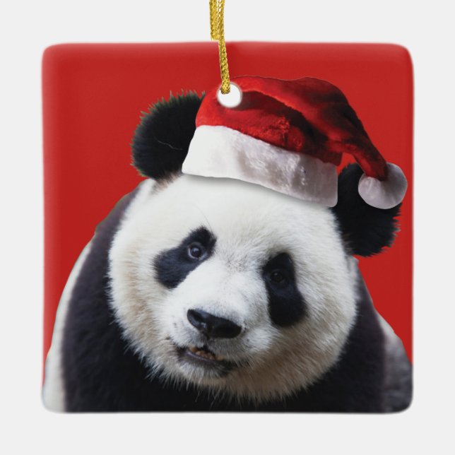 Ornement En Céramique Ours de panda Noël (Devant)