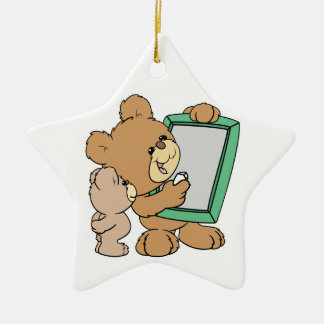 Ornement En Céramique ours en peluche mignon enseignant avec tableau noi