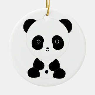 Ornement En Céramique Ours panda noir et blanc