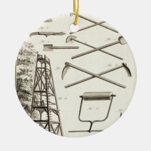 Ornement En Céramique Outils de jardinage et une plate-forme mobile