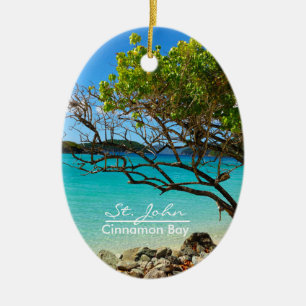 Ornement en céramique ovale de la baie St. John C