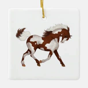 Ornement En Céramique Overto Pinto Horse ou Pony Custom Memorial Keepsak