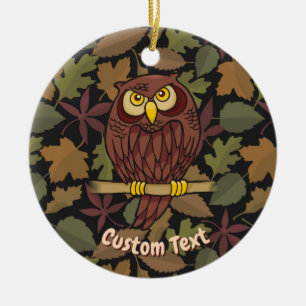 Ornement en céramique Owl Cartoon