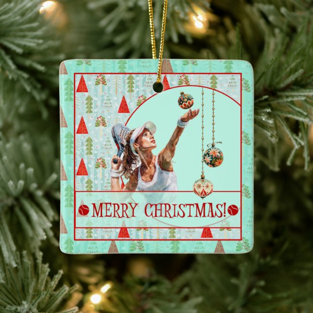 Ornement En Céramique Padel Christmas Ornament – Padel Retro Christmas (Arbre)