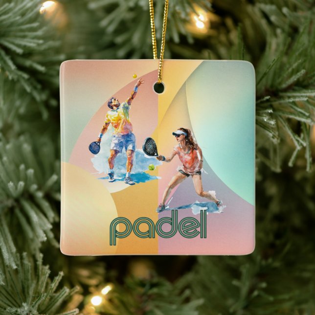 Ornement En Céramique Padel Holiday Ornament – Vibrant Padel Style (Arbre)