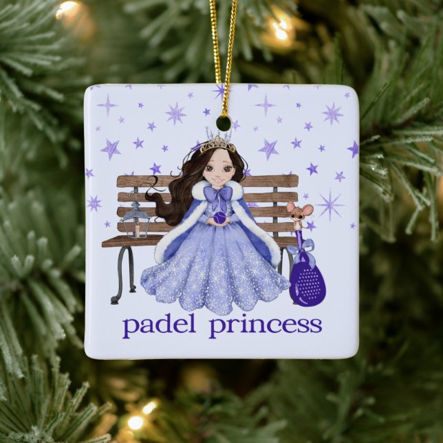 Ornement En Céramique PADEL ORNAMENT – ADORABLE PADEL PRINCESS in BLUE (Arbre)