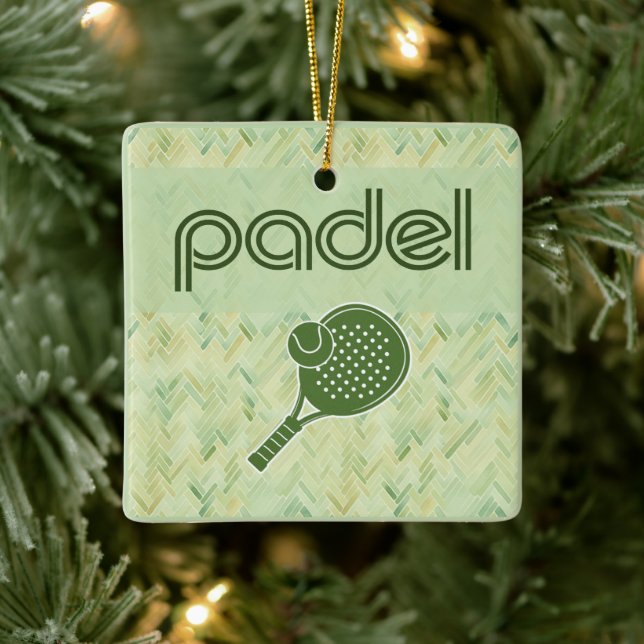 Ornement En Céramique Padel Ornament-Spanish Tile Vibes in Matcha Green (Arbre)