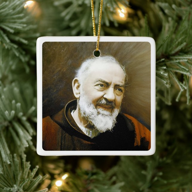 Ornement En Céramique Padre Pio, (Arbre)