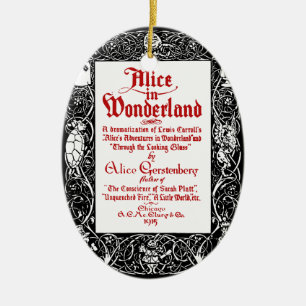 Ornement En Céramique Page titre vintage d'Alice