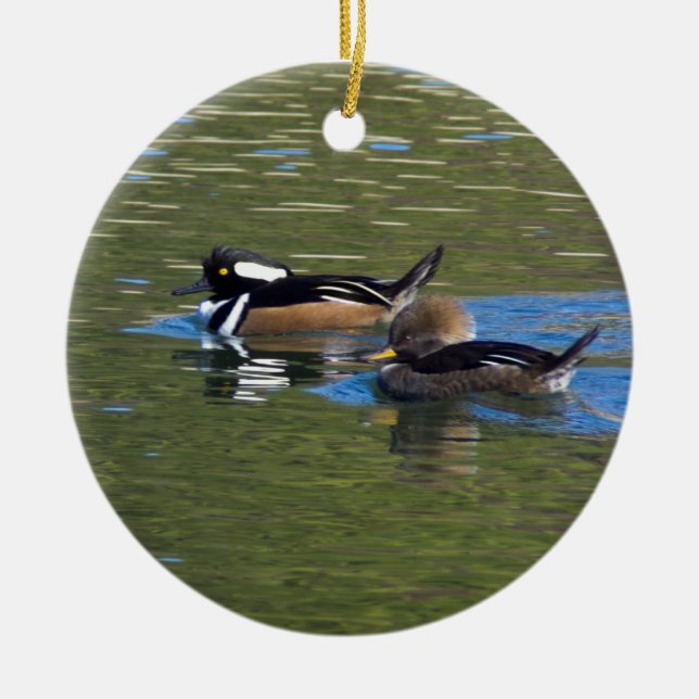 Ornement En Céramique Paire de canards (Devant)