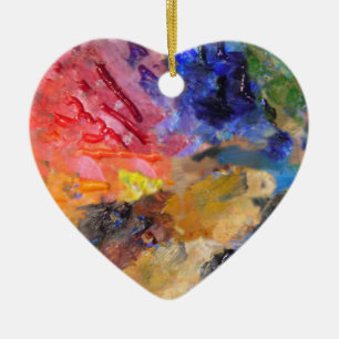 Ornement En Céramique Palette de couleurs de peintre artistique