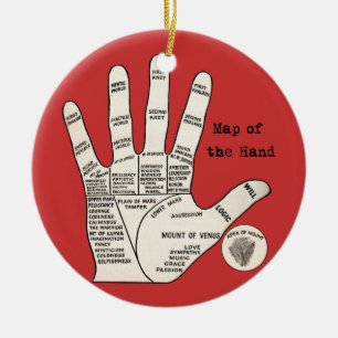 Ornement En Céramique Palmier vintage lecture fortune misère