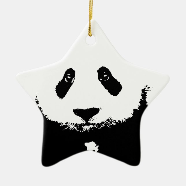 Ornement En Céramique Panda noir et blanc (Devant)