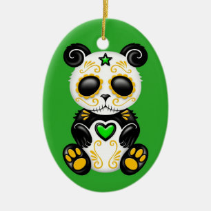 Ornement En Céramique Panda vert de sucre de zombi