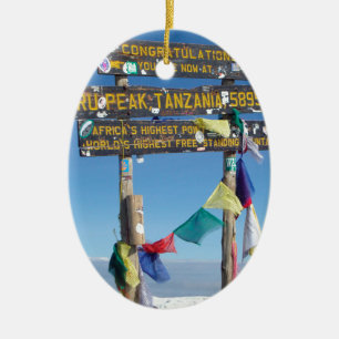 Ornement En Céramique Panneau indicateur au sommet du Kilimanjaro kenya
