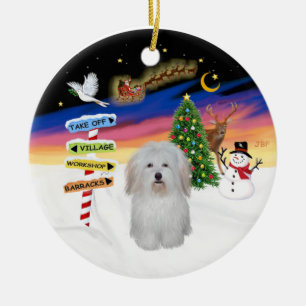 Ornement En Céramique Panneaux de Noël - Coton de Tulear #3