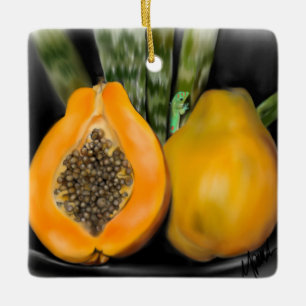 Ornement en céramique Papaya Gecko