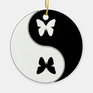 Ornement En Céramique Papillon de Ying Yang