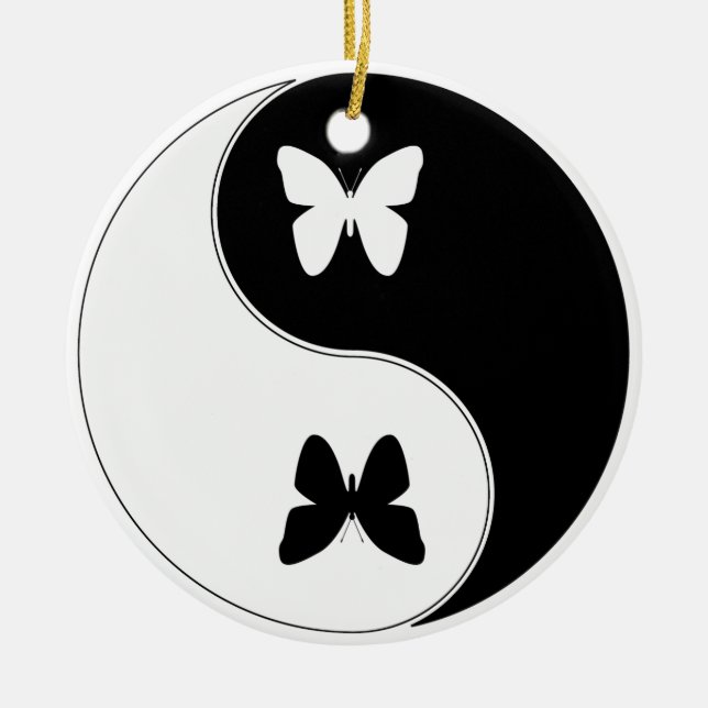 Ornement En Céramique Papillon de Ying Yang (Devant)