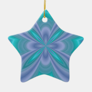 Ornement En Céramique Papillons Bleus Abstrait