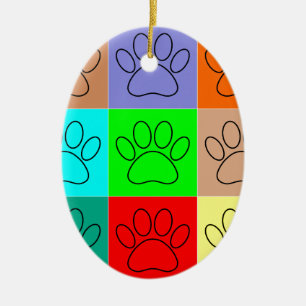 Ornement En Céramique Paquets De Chiots Mignons En Carré