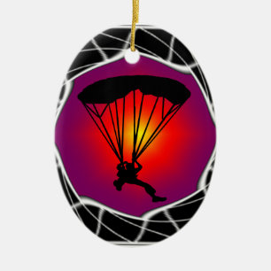 ORNEMENT EN CÉRAMIQUE PARACHUTISME PRÊT