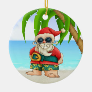 Ornement En Céramique Paradise Beach Père Noël - SRF