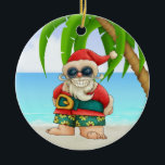 Ornement En Céramique Paradise Beach Père Noël - SRF<br><div class="desc">Amusez-vous bien avec ceux-ci ! Pensez aux thèmes ! Jouez avec des couleurs arrière - plans, ajoutez ou supprimez du texte, et (moyennant un supplément) customisez le dos avec des images, la couleur, votre logo / infos commerciales, etc. ! Rappelez-vous, les ornements ne sont pas seulement pour les arbres de...</div>