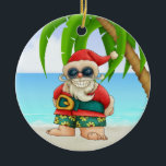Ornement En Céramique Paradise Beach Père Noël - SRF<br><div class="desc">Amusez-vous bien avec ceux-ci ! Pensez aux thèmes ! Jouez avec des couleurs arrière - plans, ajoutez ou supprimez du texte, et (moyennant un supplément) customisez le dos avec des images, la couleur, votre logo / infos commerciales, etc. ! Rappelez-vous, les ornements ne sont pas seulement pour les arbres de...</div>