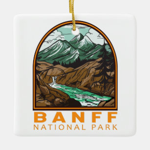 Ornement En Céramique Parc national Banff Canada Vintage Voyage