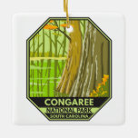 Ornement En Céramique Parc national de Congaree Caroline du Sud Rétro<br><div class="desc">Congaree vectorielle conception. Le parc conserve la plus grande partie de forêt de feuillus de fond des États-Unis.</div>
