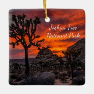 Ornement En Céramique Parc national de Joshua Tree Coucher de soleil rou