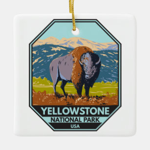 Ornement En Céramique Parc national de Yellowstone Bison nord-américain