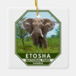 Ornement En Céramique Parc national d'Etosha Namibie Elephant Aquarelle<br><div class="desc">Etosha National Park aquarelle design. Le parc se trouve dans le nord-ouest de la Namibie et l'un des plus grands parcs nationaux d'Afrique.</div>