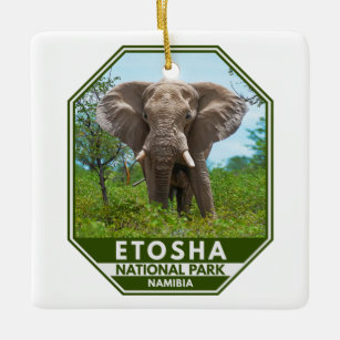 Ornement En Céramique Parc national d'Etosha Namibie Elephant Aquarelle