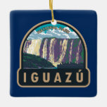Ornement En Céramique Parc national d'Iguazu Argentine Travel Art Vintag<br><div class="desc">Design vectoriel du parc national Iguazu. Dans le parc de la rivière Iguazú,  les célèbres chutes d’Iguazú abritent de nombreuses cascades séparées,  dont l’emblématique Garganta del Diablo ou "Throat du diable".</div>
