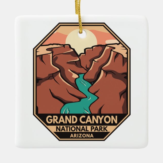 Ornement En Céramique Parc national du Grand Canyon Emblem rétro (Devant)