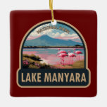 Ornement En Céramique Parc national du lac Manyara Tanzanie Voyage Vinta<br><div class="desc">Design vectoriel du lac Manyara. Le parc national du lac Manyara possède un lac alcalin peu profond attirant plus d'un million de flamants,  en tant qu'attraction naturelle de Tasmanie.</div>