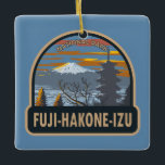 Ornement En Céramique Parc national Fuji-Hakone-Izu Vintage artistique j<br><div class="desc">Design vectoriel du parc national Fuji-Hakone-Izu. Il se compose du Mont Fuji,  des cinq lacs Fuji,  de Hakone,  de la péninsule d'Izu et des îles Izu.</div>