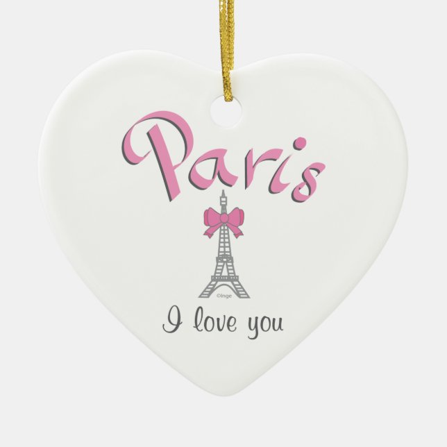 Ornement En Céramique Paris Je t'aime (Devant)