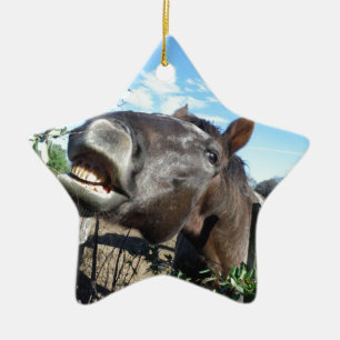 Ornement En Céramique Parler de cheval Brown