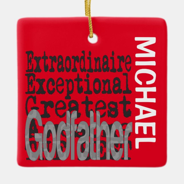 Ornement En Céramique Parrain Extraordinaire CUSTOM (Devant)