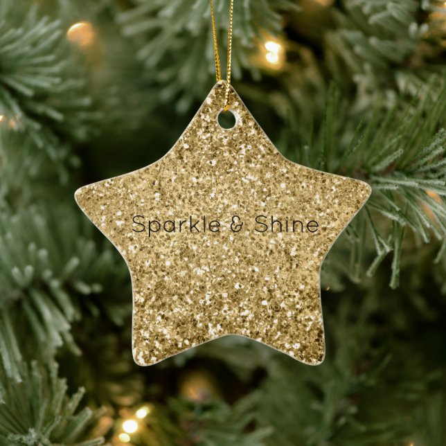 Ornement En Céramique Parties scintillant Glitzy Gold Glam (Arbre)